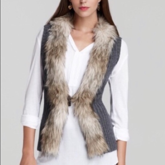 fur trim vest